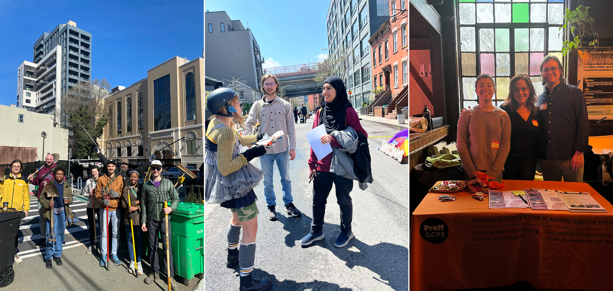Urban Placemaking students on community engagement outings for their “Placemaking Lab: Analysis of Public Space” studio (photos by SP24 UPM Lab cohort)