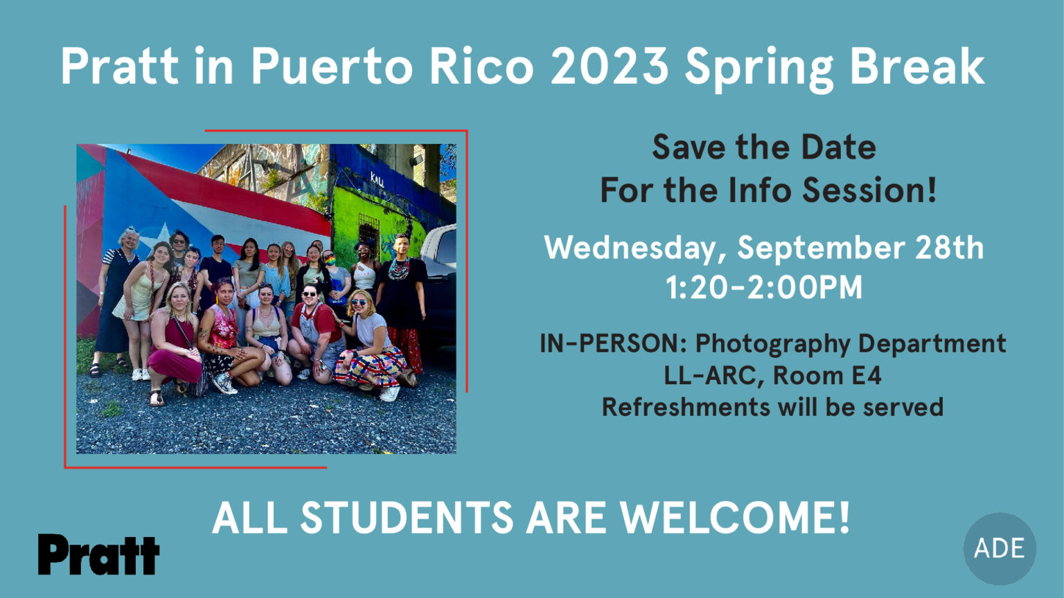 Pratt in Puerto Rico Spring Break 2023 Info Session